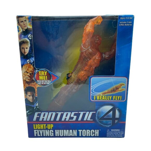 Fantastic 4 Light Up Flying Human Torch Action Figure - Picture 1 of 9